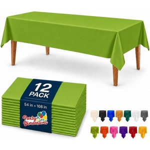 image:imageParty Dimensions Red Disposable Plastic Tablecloth Round 84 12 PackLime Green