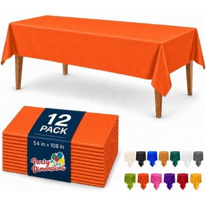 image:imageParty Dimensions Red Disposable Plastic Tablecloth Round 84 12 PackOrange