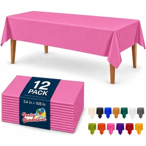 image:imageParty Dimensions Red Disposable Plastic Tablecloth Round 84 12 PackPink