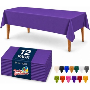 image:imageParty Dimensions Red Disposable Plastic Tablecloth Round 84 12 PackPurple
