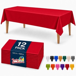 image:imageParty Dimensions Red Disposable Plastic Tablecloth Round 84 12 PackRed