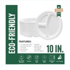 image:imageNicole Home Collection Compostable Heavy Duty 6 Disposable Paper Plates 100 Bagasse Biodegradable EcoFriendly Natural Sugarcane 50 Count10 Compartment Plates