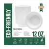 image:imageNicole Home Collection Compostable Heavy Duty 6 Disposable Paper Plates 100 Bagasse Biodegradable EcoFriendly Natural Sugarcane 50 Count12 oz Bowls