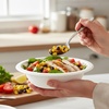 image:imageNicole Home Collection Compostable Heavy Duty 6 Disposable Paper Plates 100 Bagasse Biodegradable EcoFriendly Natural Sugarcane 50 Count12 oz Bowls