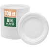 image:imageNicole Home Collection Compostable Heavy Duty 6 Disposable Paper Plates 100 Bagasse Biodegradable EcoFriendly Natural Sugarcane 50 Count6 Plates