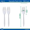 image:imagePlastic Forks Medium Weight Disposable Cutlery Value Pack  1000 Count WhiteWhite