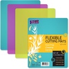 image:imageNicole Home Collection Flexible Cutting Mats Set of 3  BPAFree Plastic ColorCoded Kitchen Chopping Boards 12x15 Durable NonSlip Mats for Meat Veggies FruitsAssorted Colors