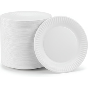 image:imageNicole Home Collection 1000 Count 6Inch White Uncoated Paper Plates Disposable Dessert Plates for Parties amp Everyday Use6 Inch  80 Pack