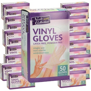 image:imageNicole Home Collection Vinyl Gloves  Universal Size  Latex Free  Powder FreeClear