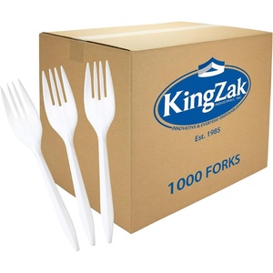 image:imagePlastic Forks Medium Weight Disposable Cutlery Value Pack  1000 Count WhiteWhite